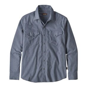 Men's Blue Patagonia Hemp blend button down Shirt